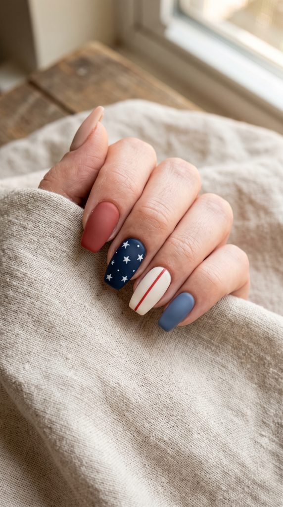simple fourth of july nails