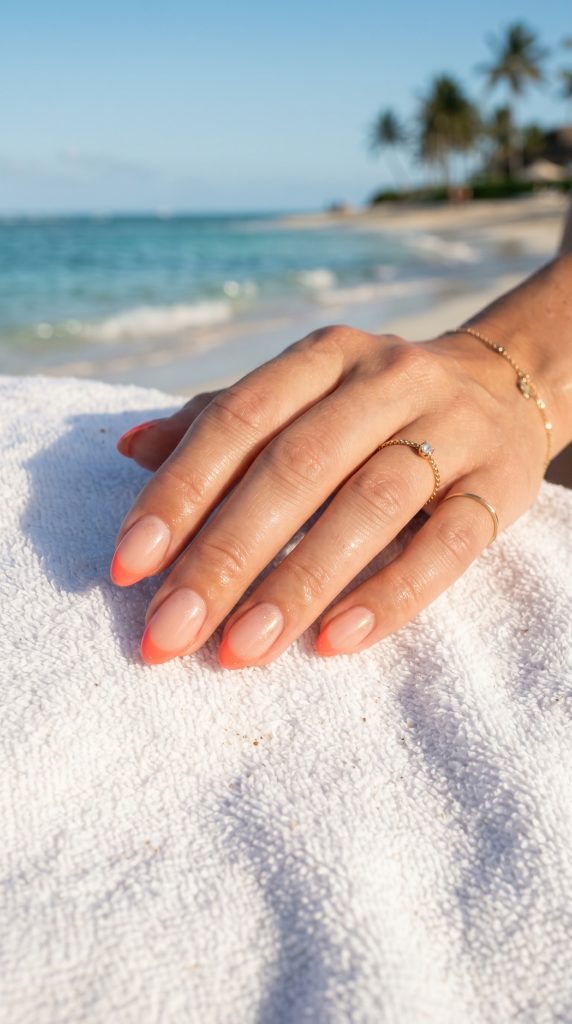 french tip almond nails