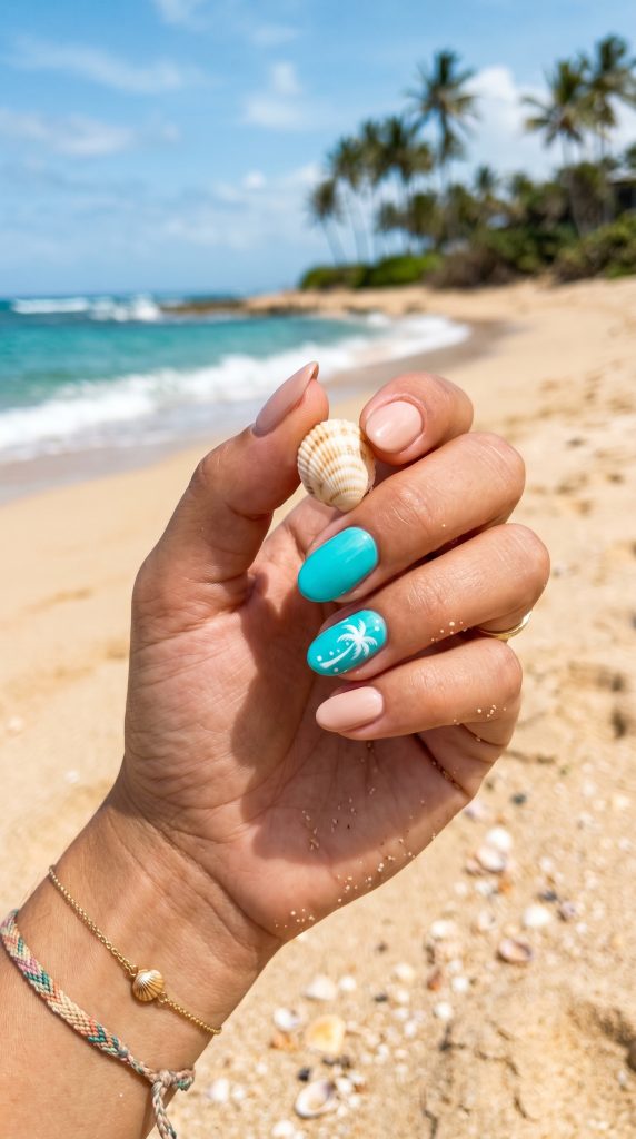Simple beach nails