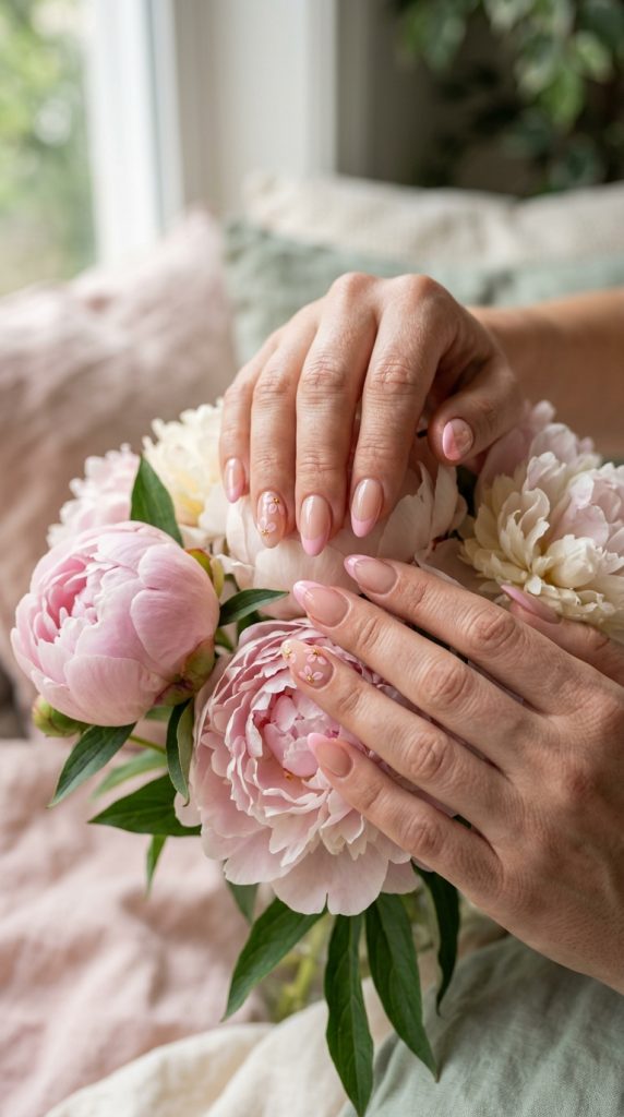 Floral French Tip Nails