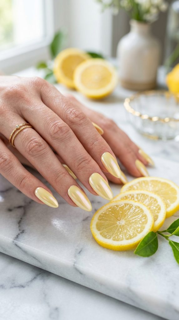 Butter yellow nails