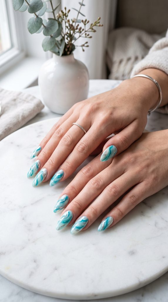 Blue Summer Nails
