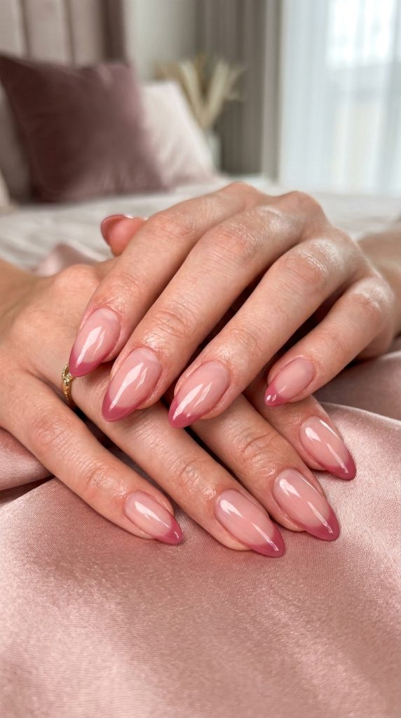 Pink jelly nails